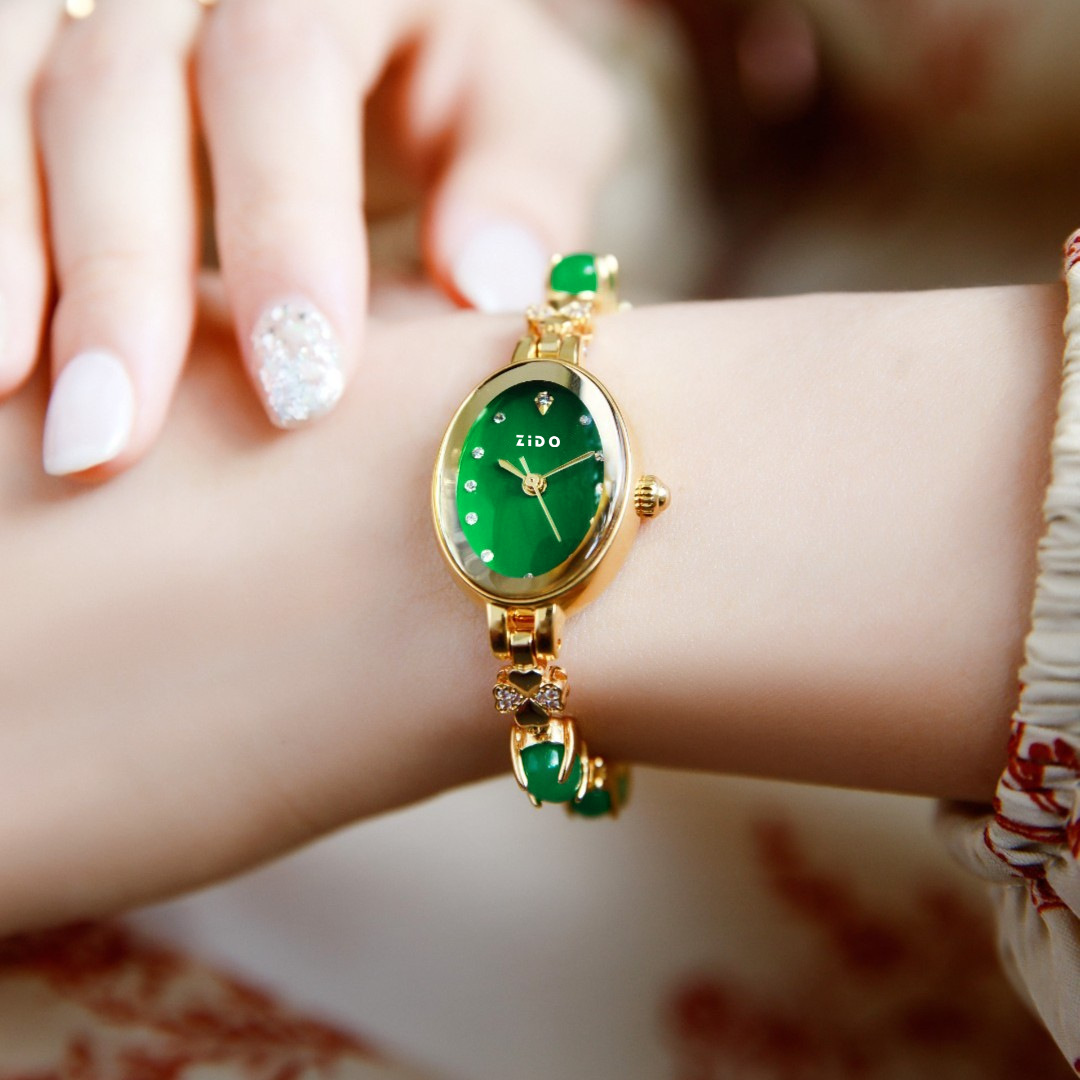 High Jewelry Watches - ساعات يد كوارتز بيضاوية للنساء ،
