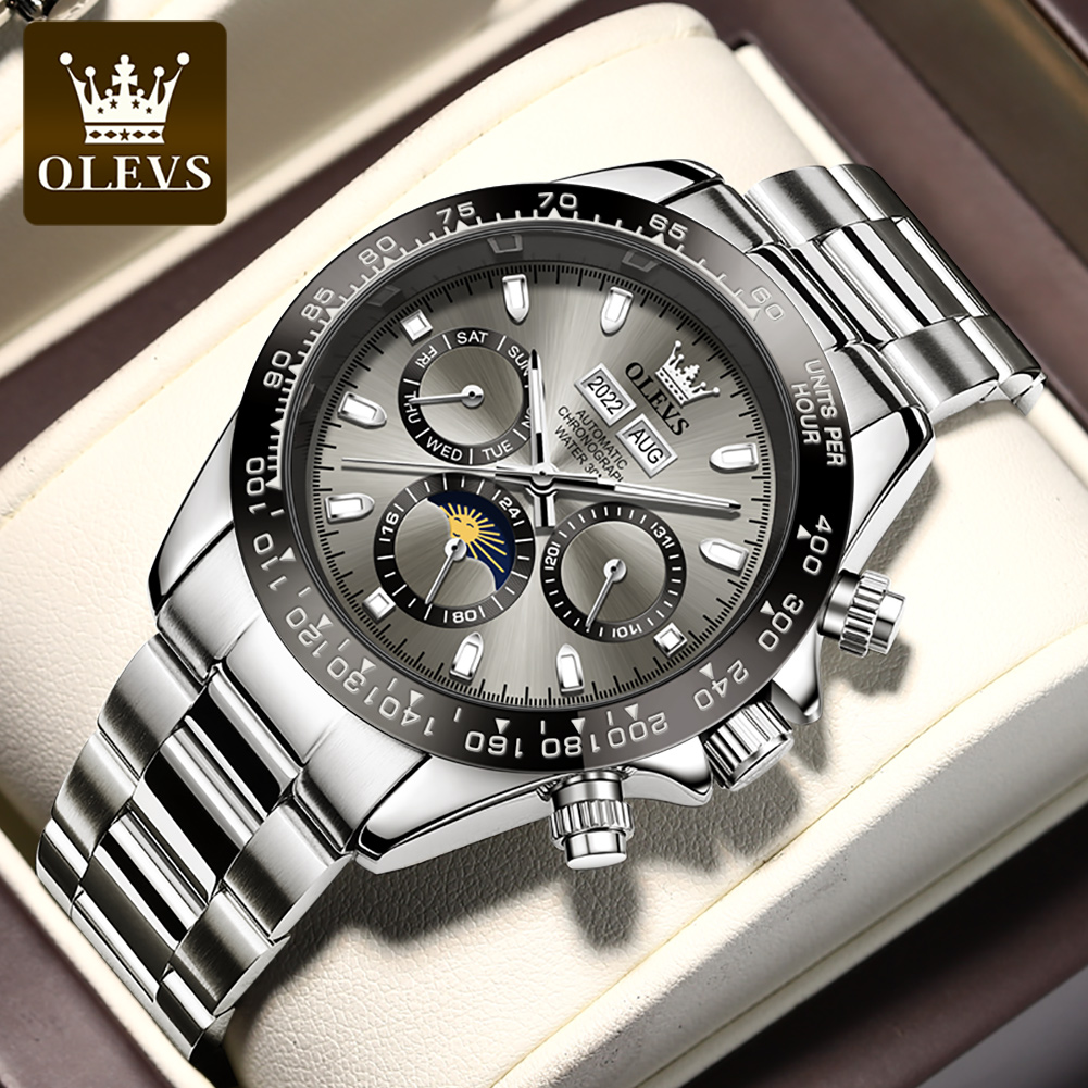 Omega Watch Seamaster - OLEVS 6654 ساعة رجالي فاخرة كرونوغراف