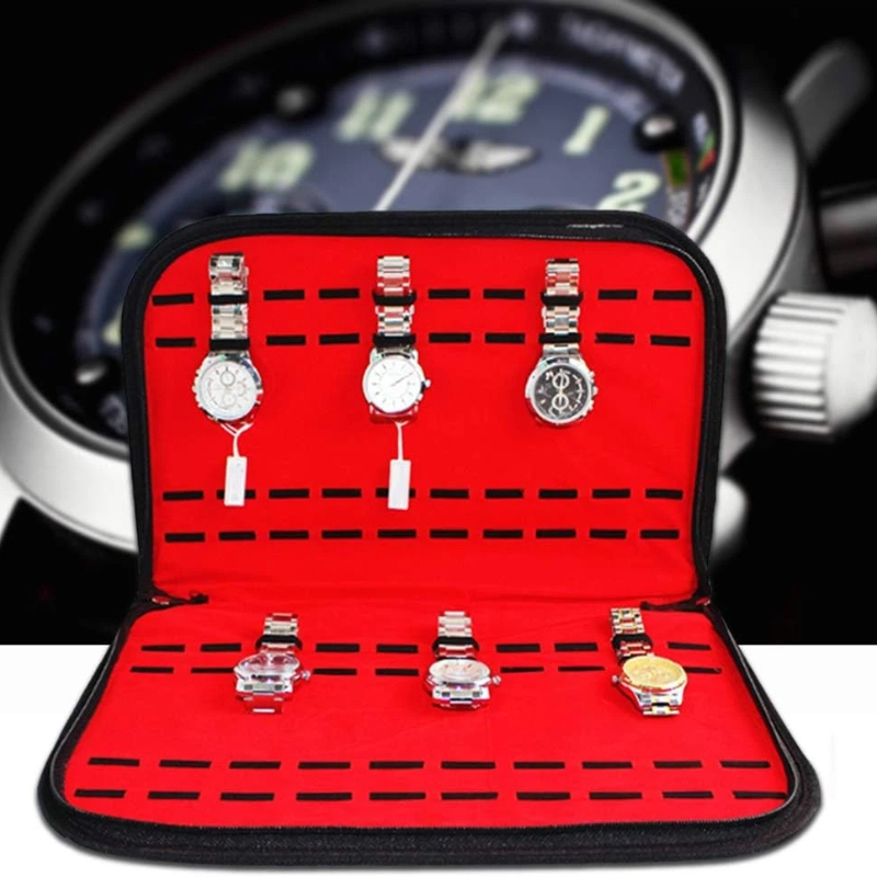 Jewelry Box With Watches - حقيبة تخزين ساعات بـ 20 فتحة،