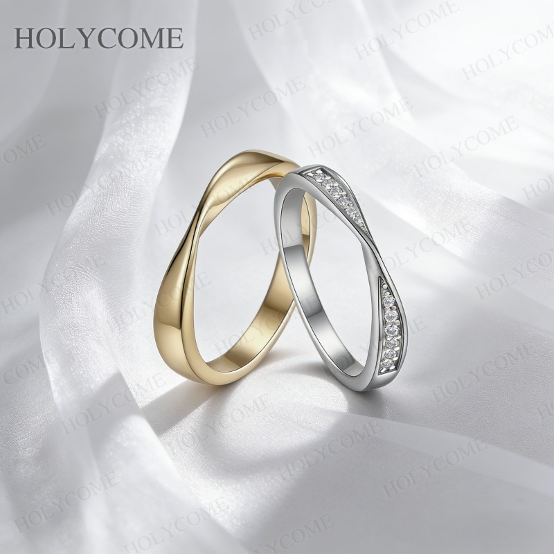Couple Ring Set - خواتم زوجية من الموسانيت مصنوعة من