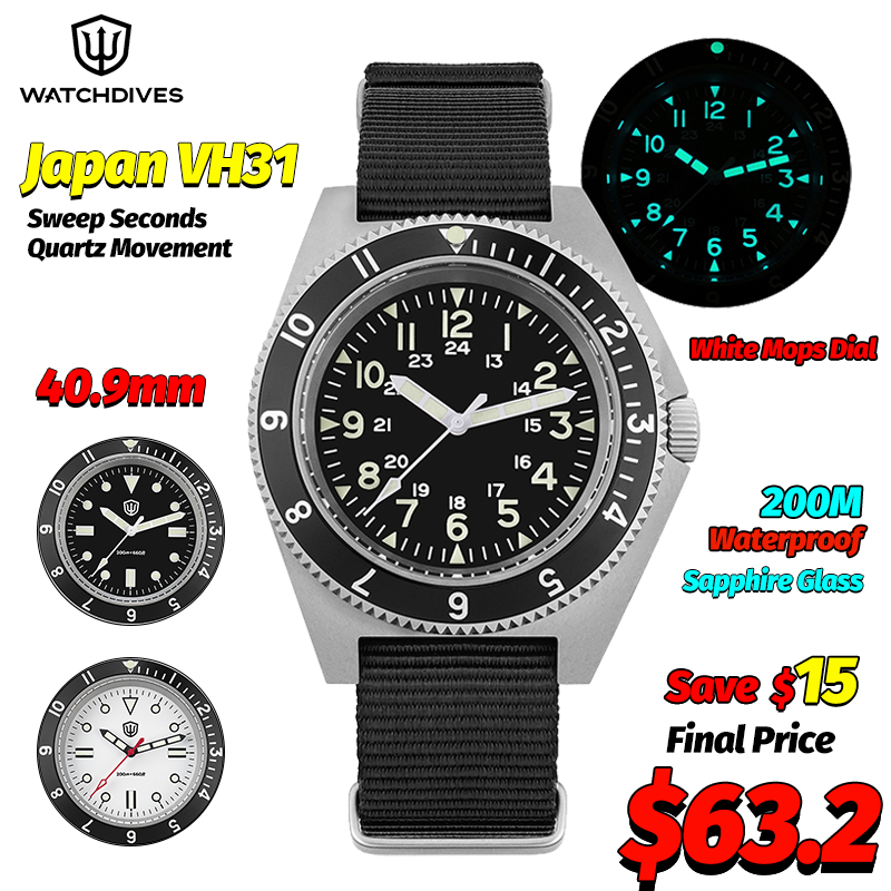 Jewelry For Watches - Watchdives WD1972 ساعة كوارتز الياقوت مضيئة