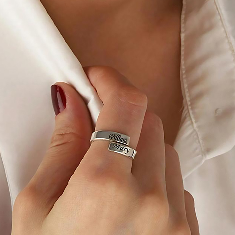 Couple Ring Set - الفولاذ المقاوم للصدأ يؤرخ خاتم النساء