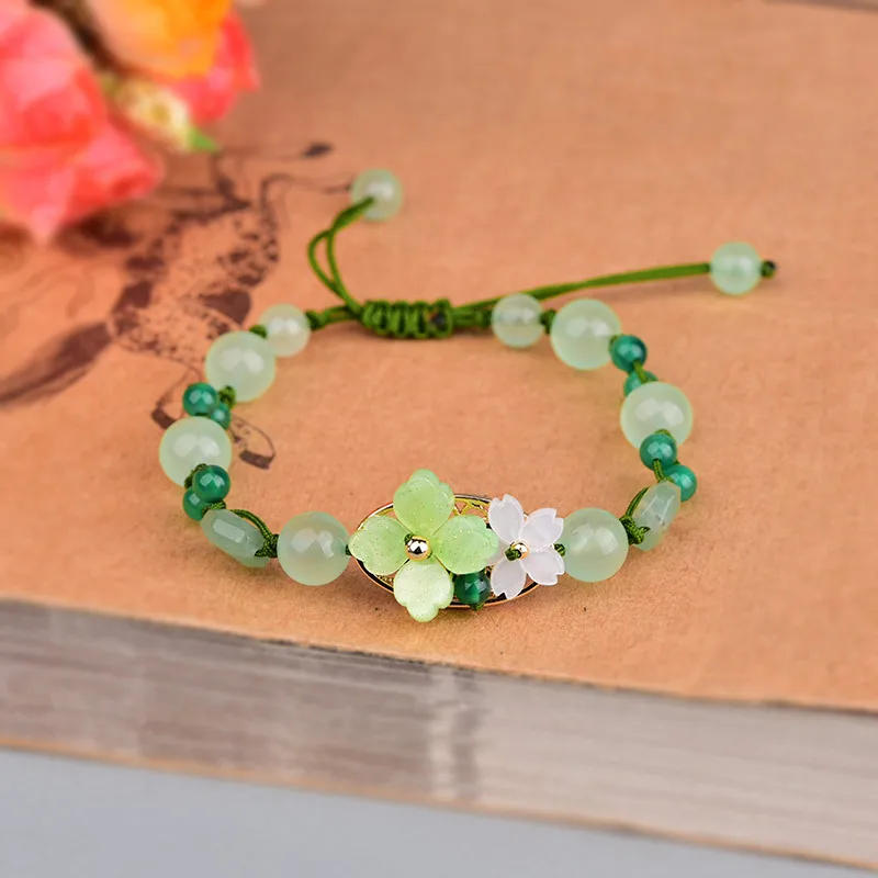 الأخضر اليشم زهرة سوار للرجال  - مراجعة Charm Bracelet Beads وسعره