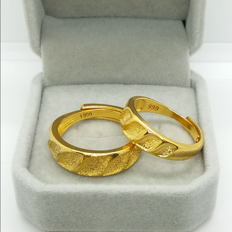 خاتم رجالي ونسائي مطلي بشكل نق - مراجعة Couple Ring Set وسعره