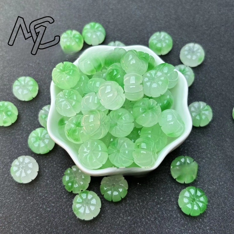 10 قطعة اليشم الأخضر اليقطين ا - مراجعة Charm Bracelet Beads وسعره