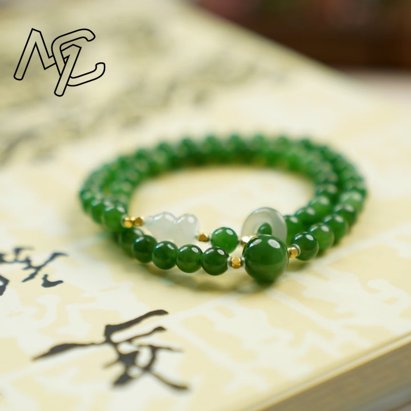 سوار من اليشم الأخضر الطبيعي ب - مراجعة Charm Bracelet Beads وسعره