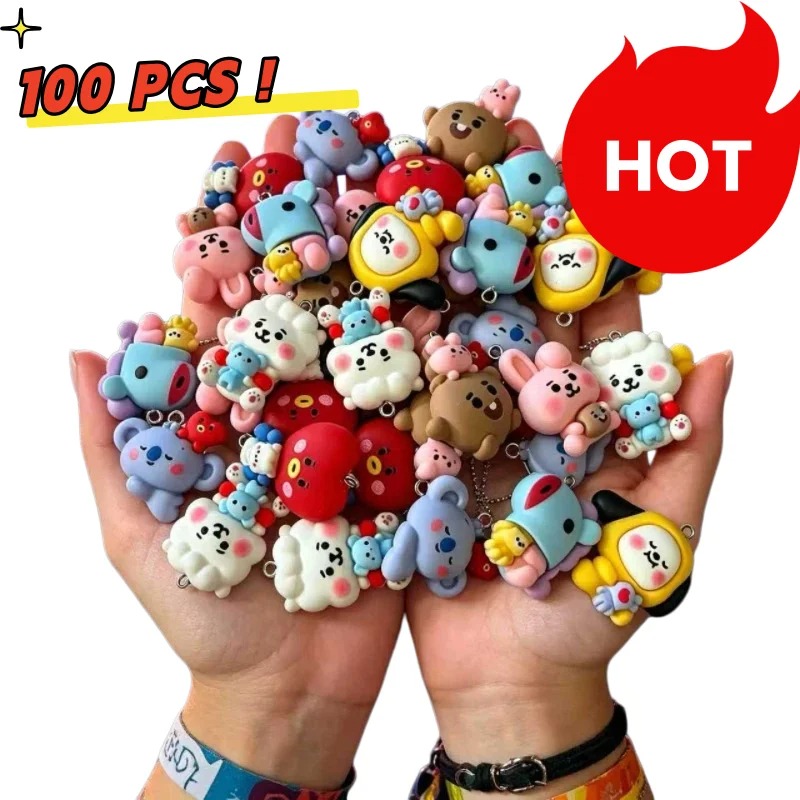 7 قطع من إكسسوارات BT21 الكرتو - مراجعة Charm Bracelet Beads وسعره