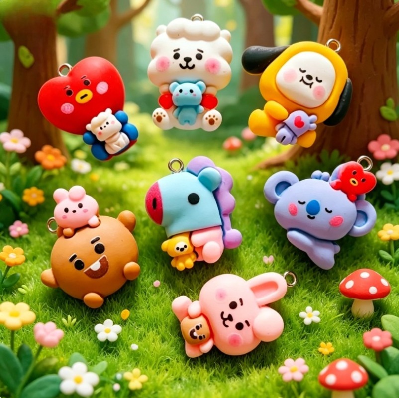 7 قطع من إكسسوارات BT21 الكرتو - مراجعة Charm Bracelet Beads وسعره