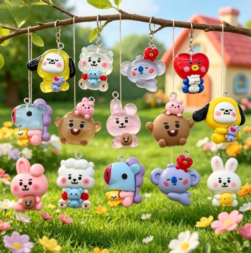 7 قطع من إكسسوارات BT21 الكرتو - مراجعة Charm Bracelet Beads وسعره