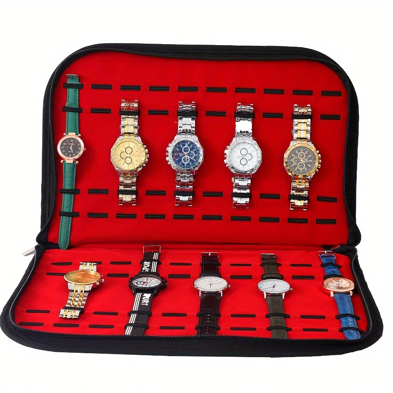 حقيبة تخزين ساعات بـ 20 فتحة،  - مراجعة Jewelry Box With Watches وسعره