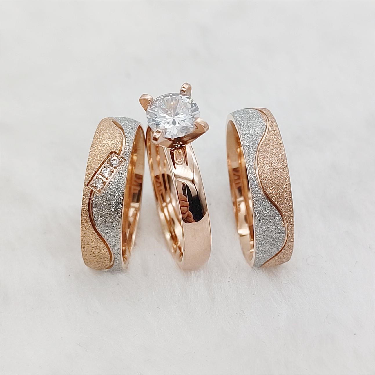 اقتراح 3 قطعة وعد الزواج خواتم - مراجعة Couple Ring Set وسعره