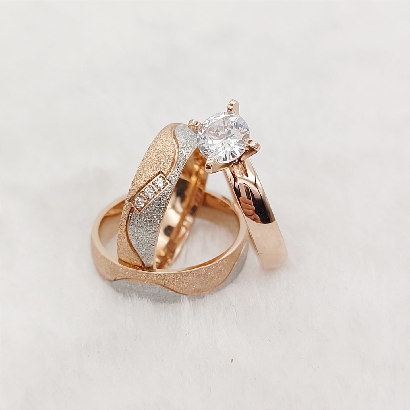 اقتراح 3 قطعة وعد الزواج خواتم - مراجعة Couple Ring Set وسعره