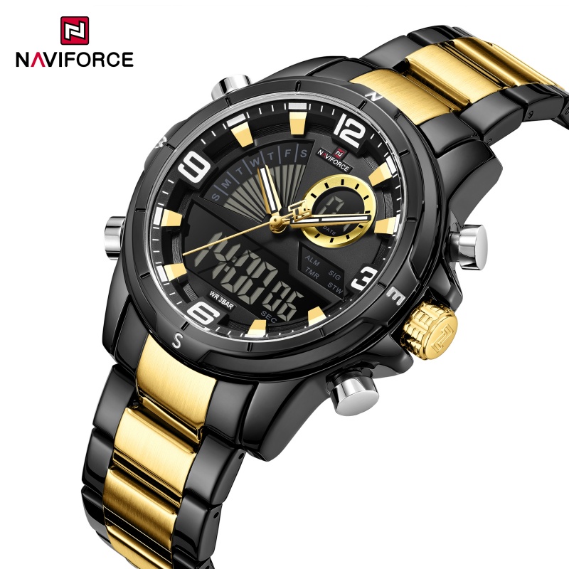 ساعة NAVIFORCE للرجال بشاشة مز - مراجعة Watch Display Box وسعره